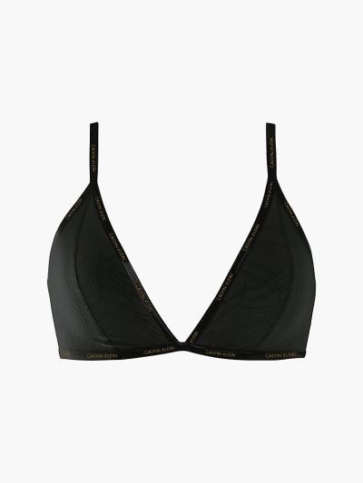 Calvin Klein Underwear HU661873 | Calvin Klein Sheer Marquisette Női Triangle Melltartó Fekete